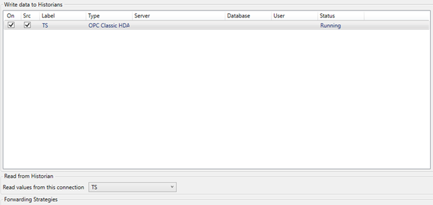 Once you have selected the points of interest, select OK to save the configuration. Ensure the checkbox for On & Src (source) are enabled, then select apply.  