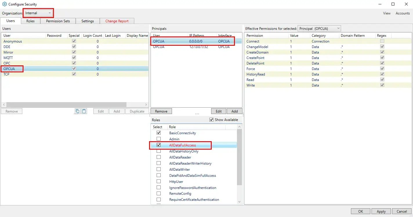 DataHub Adding Full Data Access To OPC UA User