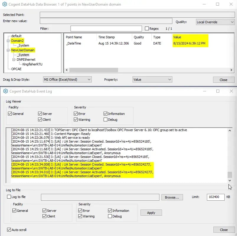 DataHub OPC UA All Data Access