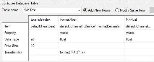 DataHub Configure Float