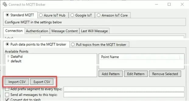 Cogent DataHub OPC Import Export CSV