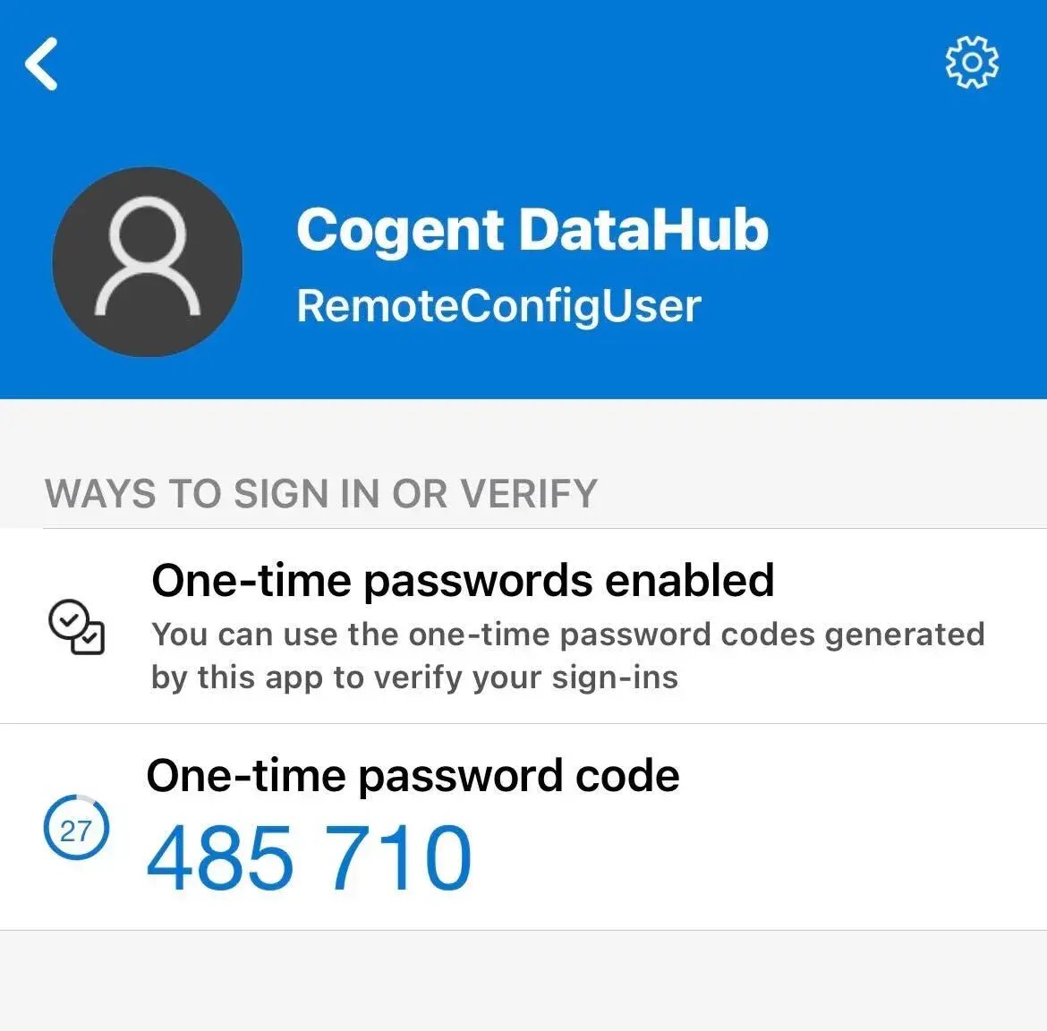 DataHub TOTP Added To Authenticator App