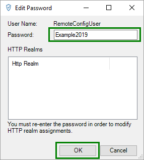 Screenshot - Setting Password for New DataHub V9 User