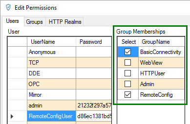 Screenshot - DataHub V9 Remote User Group Membership