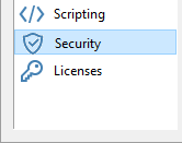 Screenshot - DataHub V9 Security Settings Configuration