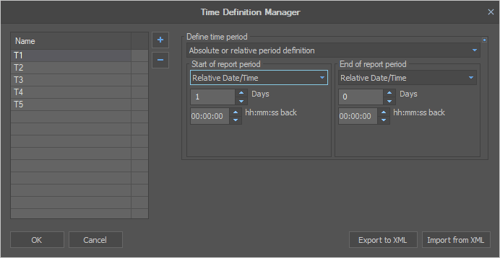 Screenshot - Dream Report Time Definition Manager