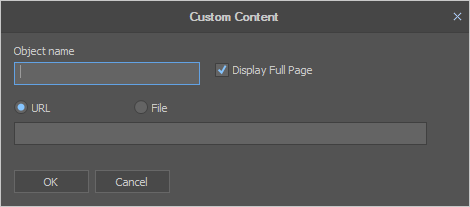 Adding Custom URL or File Content to a Report