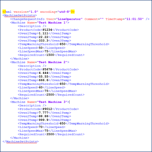 Example - XML Data File