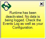 OPC Data Logger Runtime Deactivated Notification