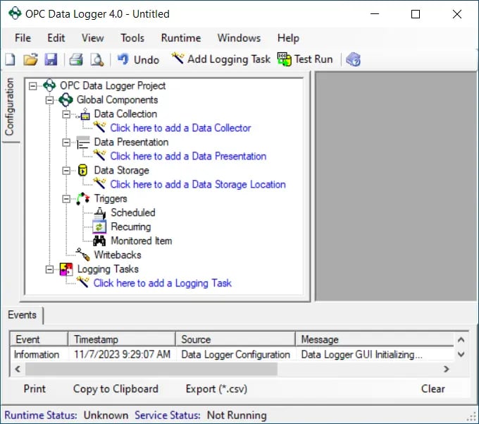 OPC Data Logger Configuration App