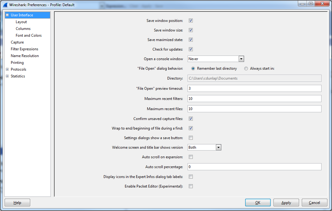 Default preference. Protocol preferences. Font info dialog font Lab open.