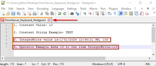 OmniServer Keyboard Test NotePad++