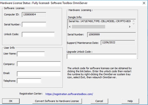 Screenshot - OmniServer Licensed by Hardware Key