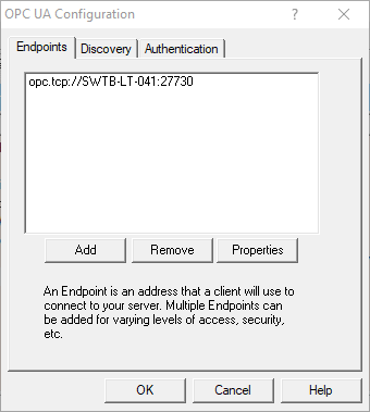 Screenshot - OmniServer OPC UA Configuration