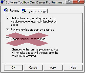 Screenshot - Removed OmniServer NetDDE Dependency