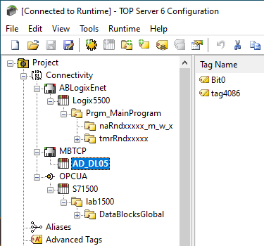 Screenshot - TOP Server Configuration Tree View