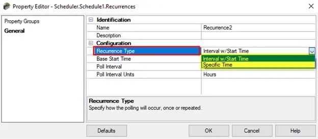 TOP Server Scheduler Recurrence Type