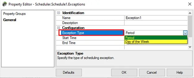 TOP Server Scheduler Exception Type