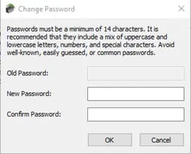 TOP Server Change Password