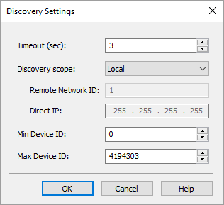 BACnet Automatic Device Discovery Parameters
