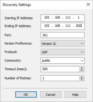 TOP Server V6 SNMP Auto Discovery Settings