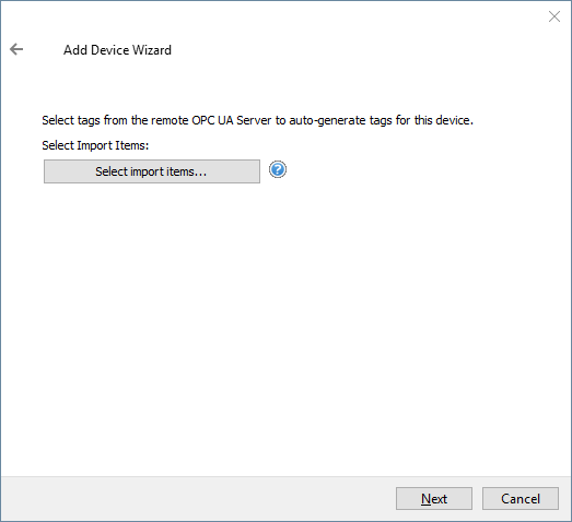 Screenshot - UA Server Tag Import