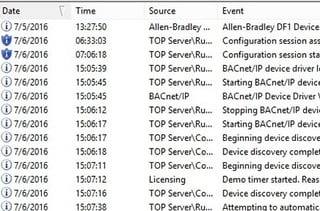 Troubleshooting Tool #2 - TOP Server Event Log