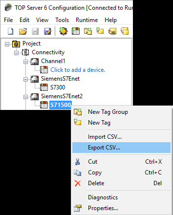 Tag Database CSV Export