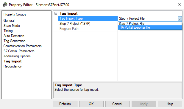 Still Supports Legacy Step 7 Tag Import