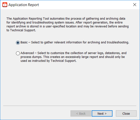 Screenshot - Application Report Utility