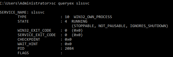 Screenshot_CMD_QueryEx_SLSSVC_Installed