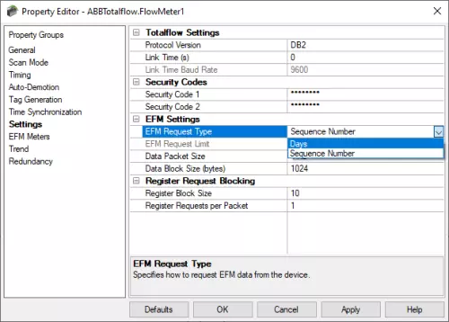 Screenshot - TOP Server ABB DB2 EFM By Days